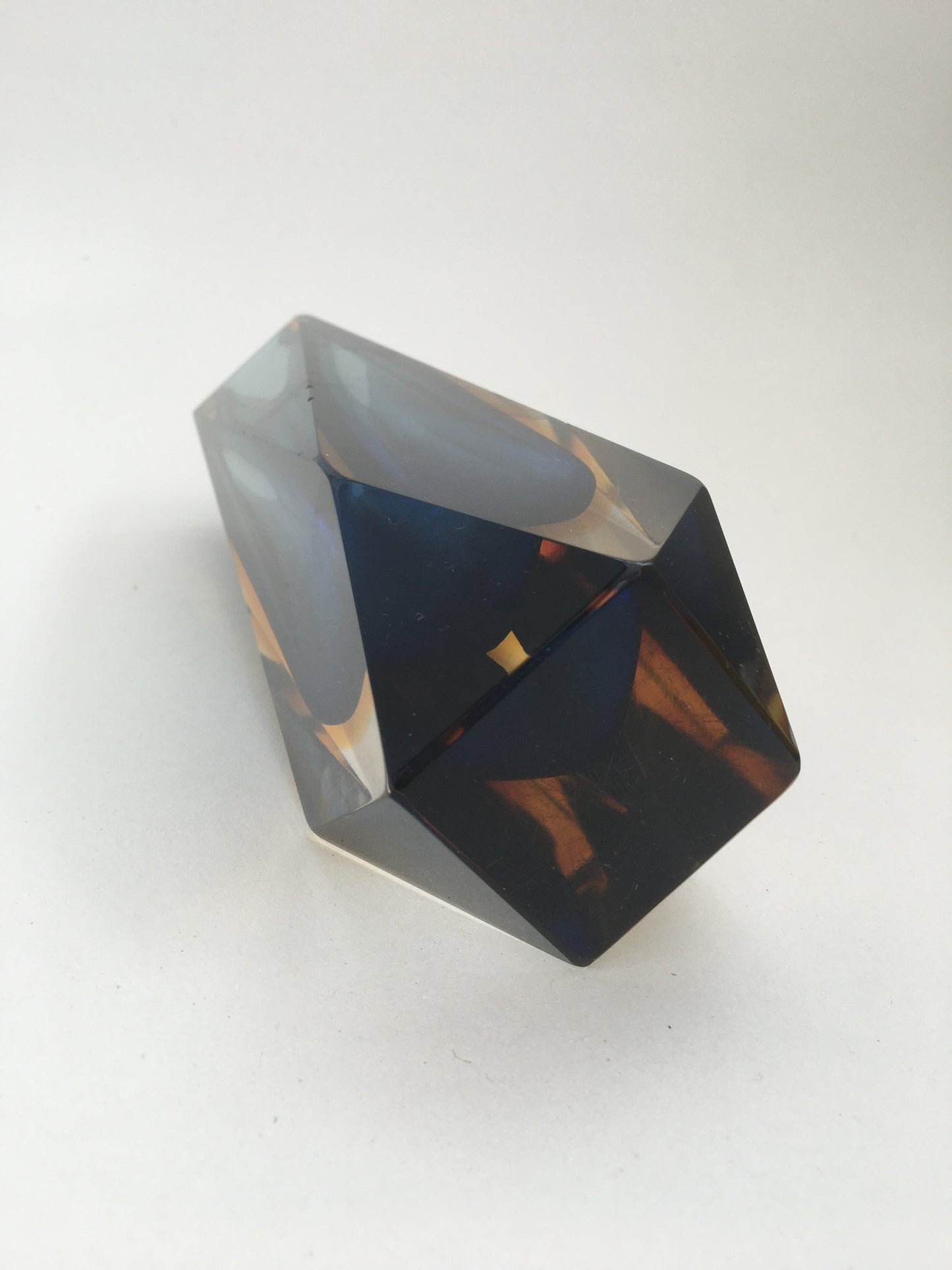 Faceted Murano Glass Sommerso Vase